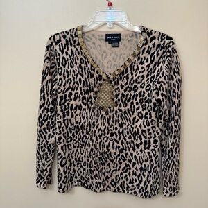Jack B Quick Leopard Print Long Sleeve Top